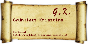 Grünblatt Krisztina névjegykártya